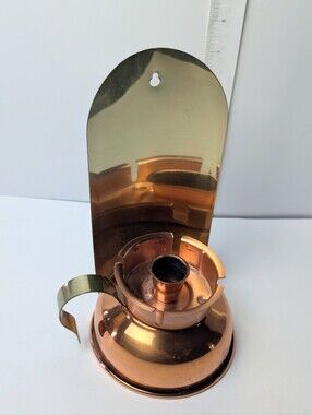Vintage Coppercraft Guild Hurricane Candle Sconce Taunton  Massachusetts 1970s